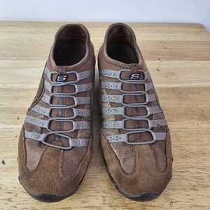 Skechers Women's Size 7 Shoes Brown Slip On Comfort‎ Walking Sneakers Rhinestone